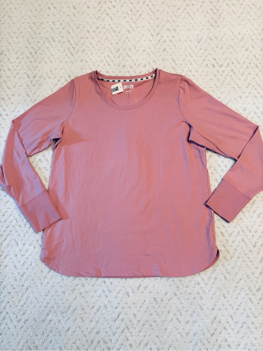 Duluth Trading NEW NoGA Classic Long Sleeve Tee Womens Large Dusty Rose Stretch - Picture 1 of 10